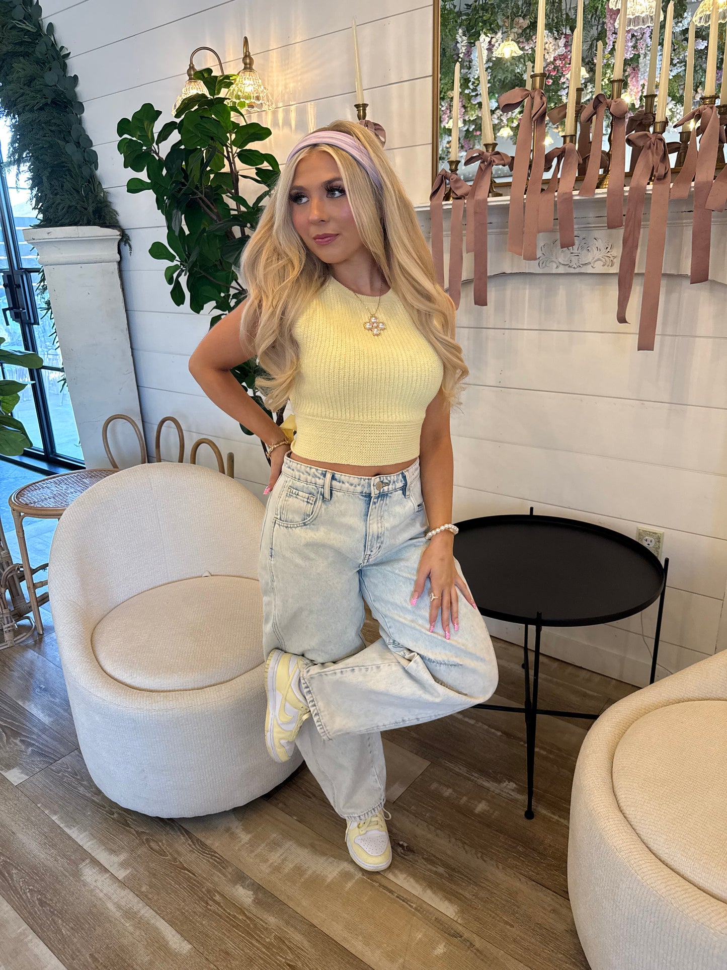 Bliss Tie Tank in Butter