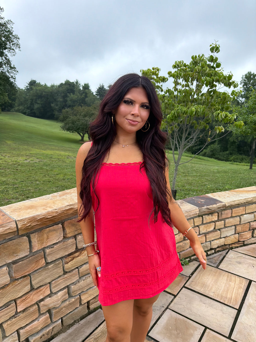Girly Pop Mini Dress in Red