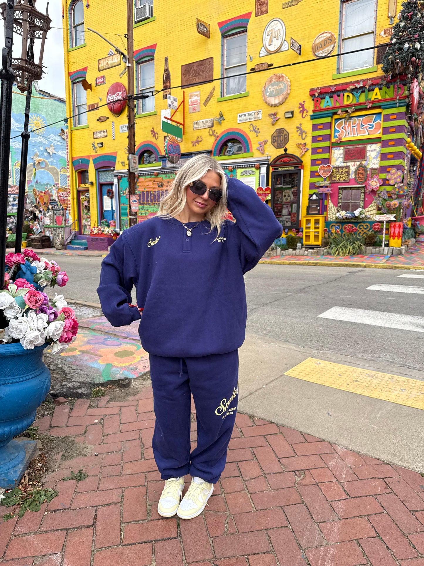 The Mayfair Group Smile It Looks Good Sweatshirt