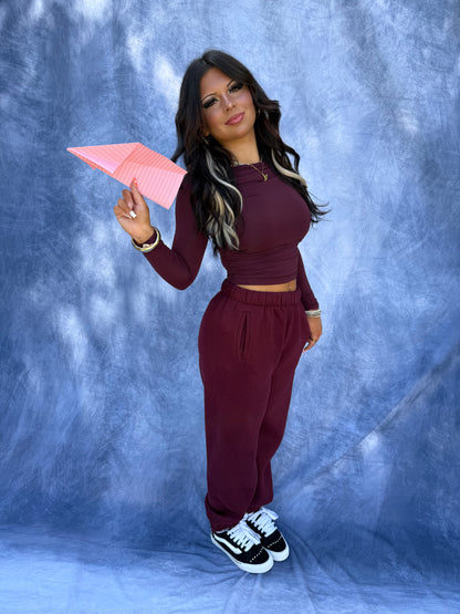 So Fetch Sweatpants in Black Cherry