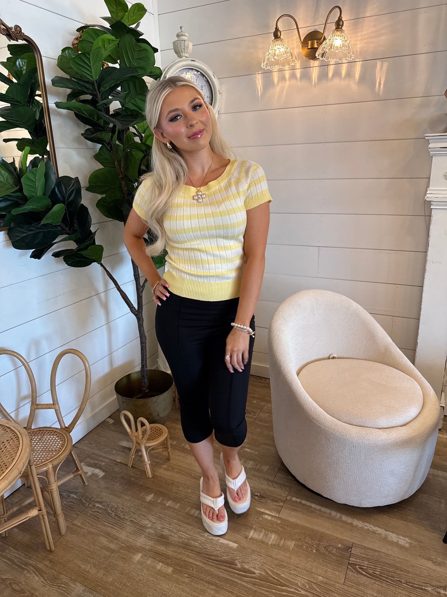 Buttermilk Striped S/S