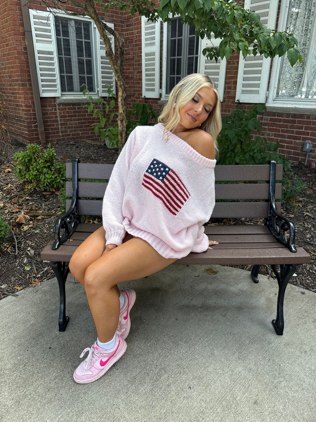 Brandy Flag Sweater in Pink