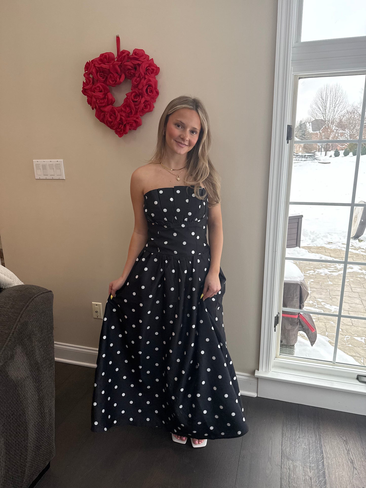 Strapless Mansions Polka Maxi