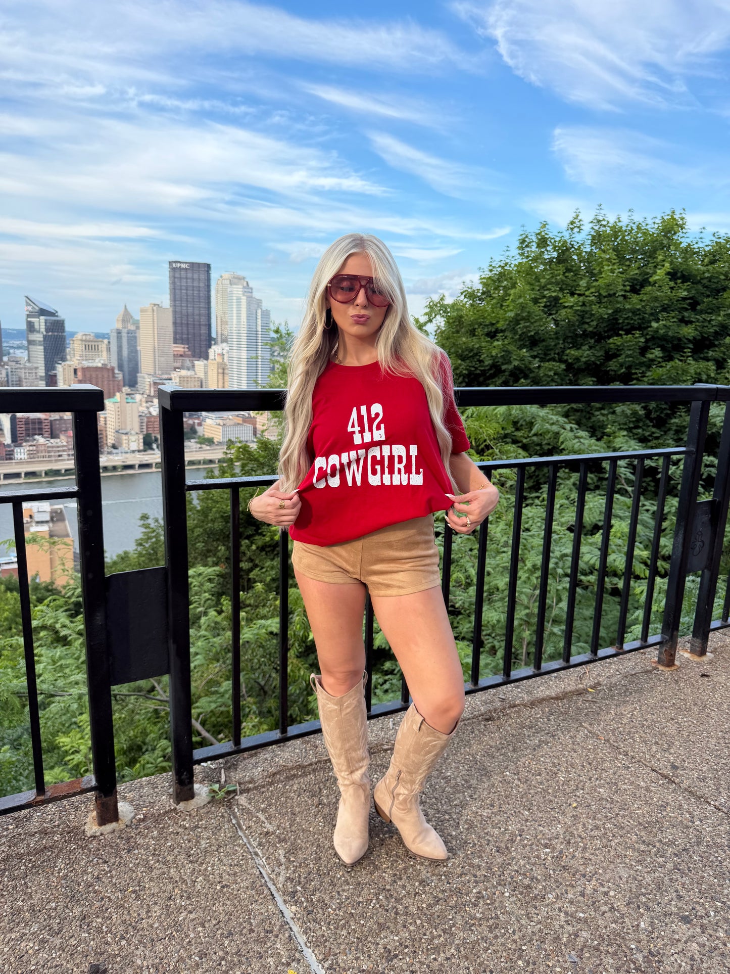 412 Cowgirl Tee RED