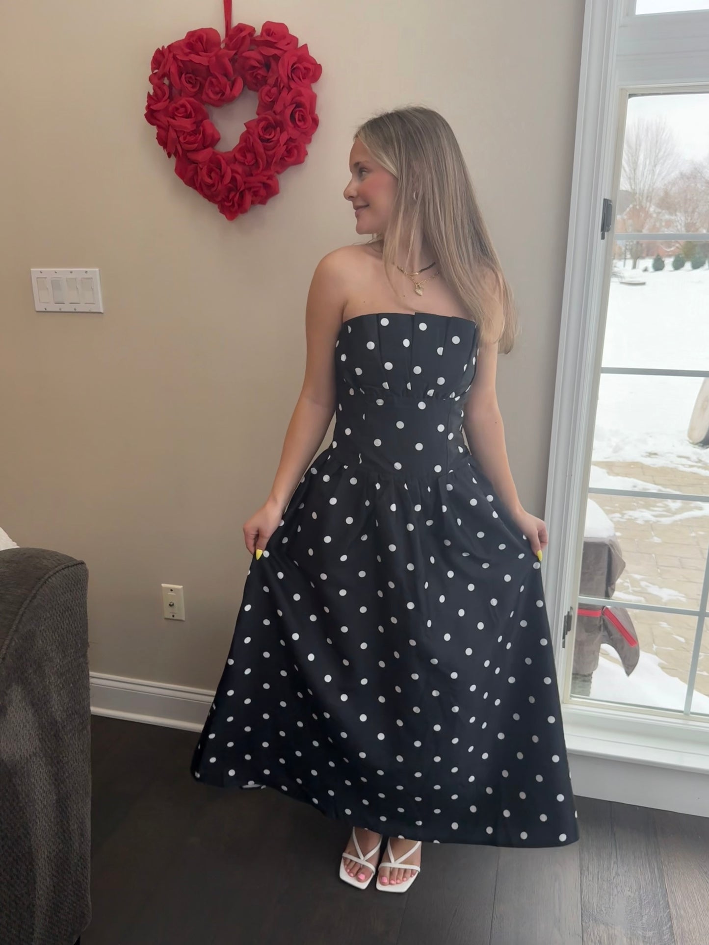 Strapless Mansions Polka Maxi