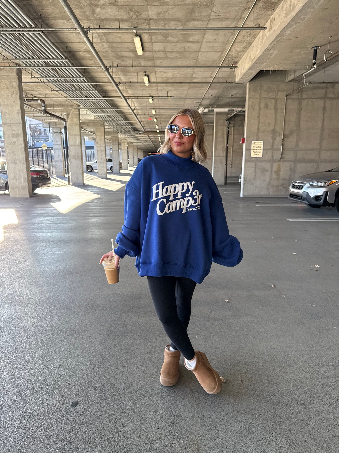 Happy Camp3r Royal Blue Mockneck