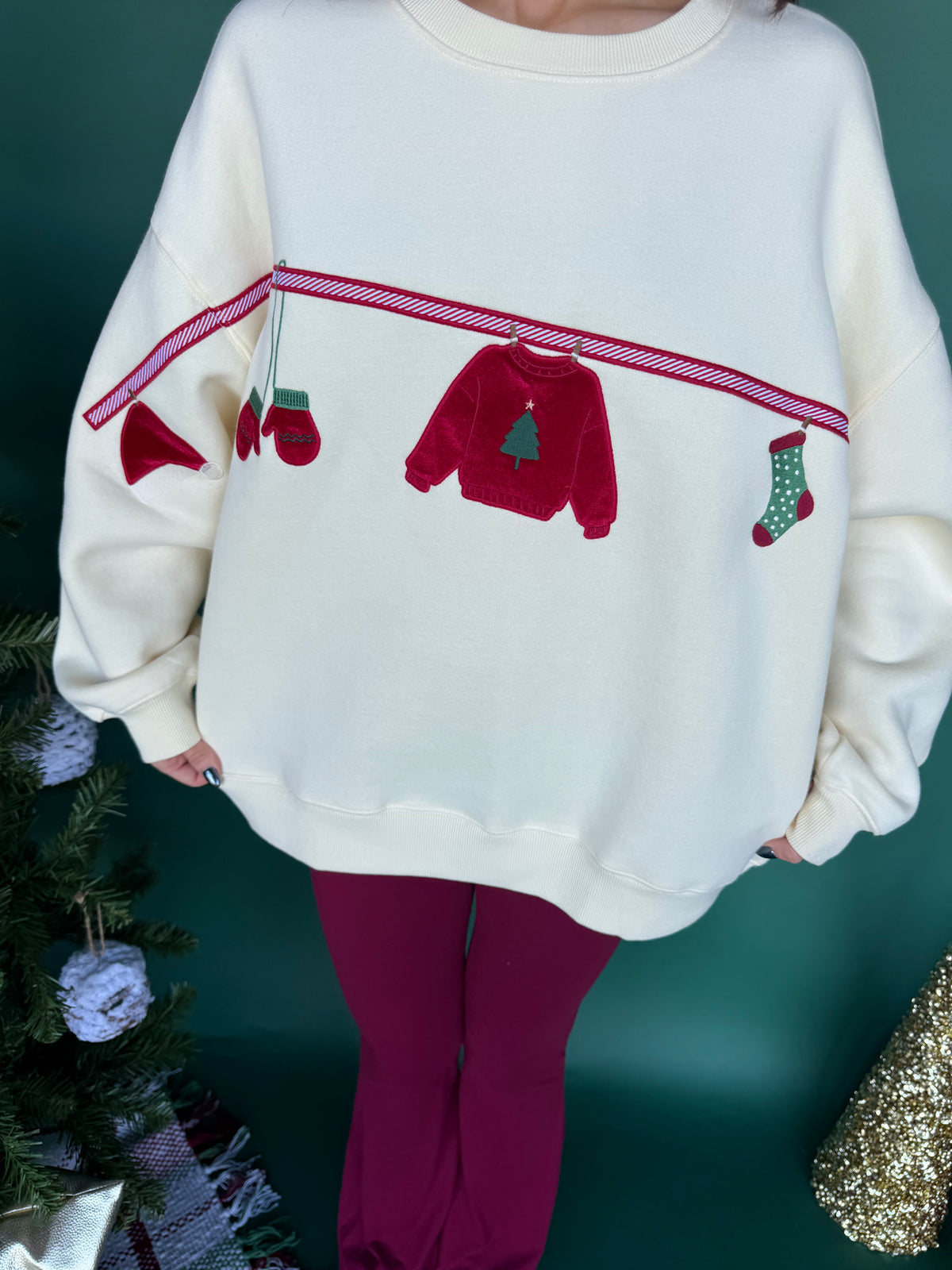 Christmas Clothes Line Cream FINAL SALE