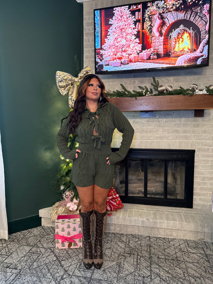 Olive Christmas Martini Romper