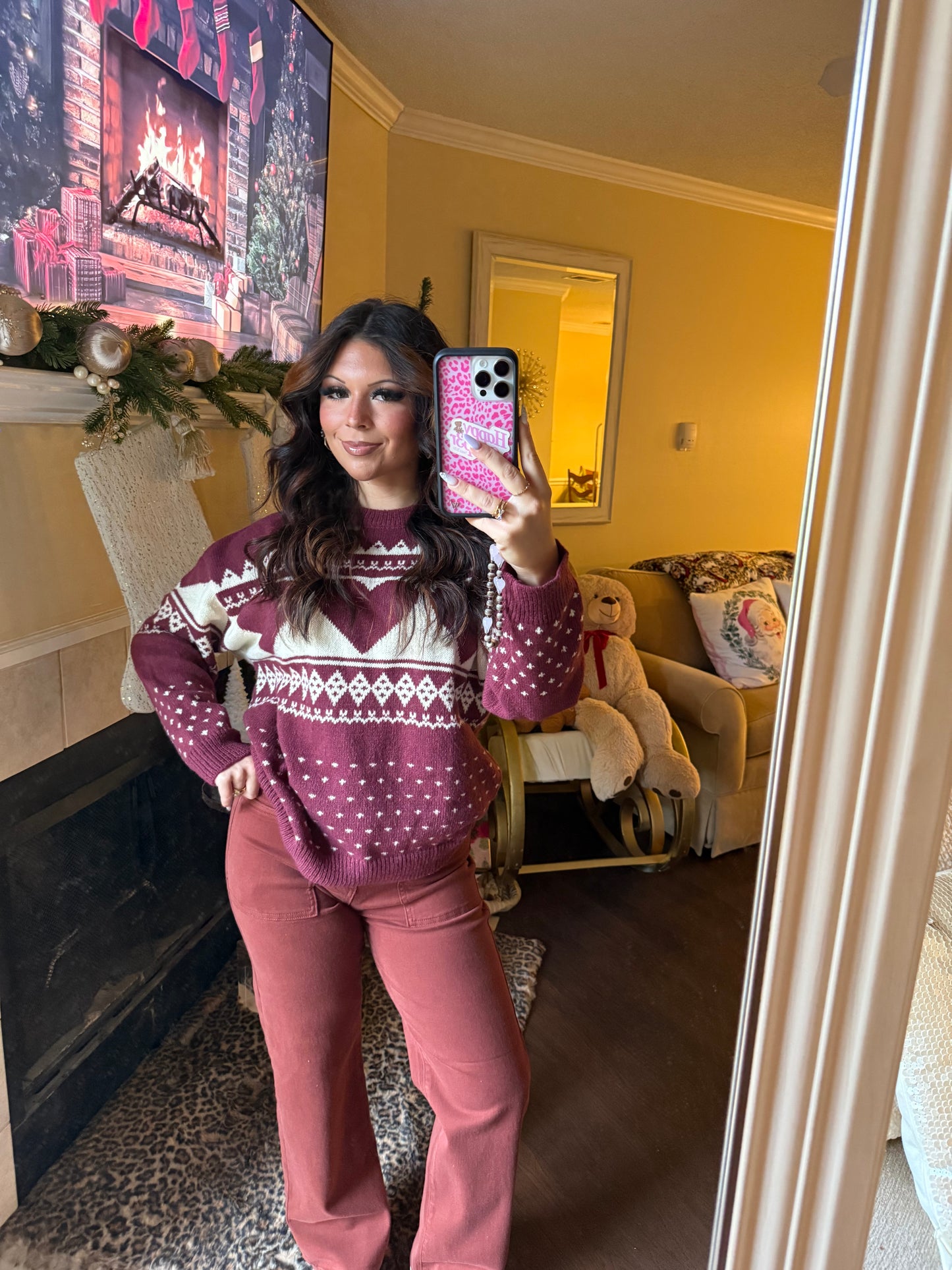 Keep it Cozy Burgundy Sweater