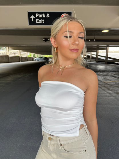 White Winter Tube Top