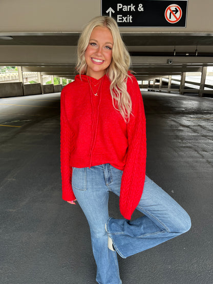 Hopeless Romantic Hoodie in Red