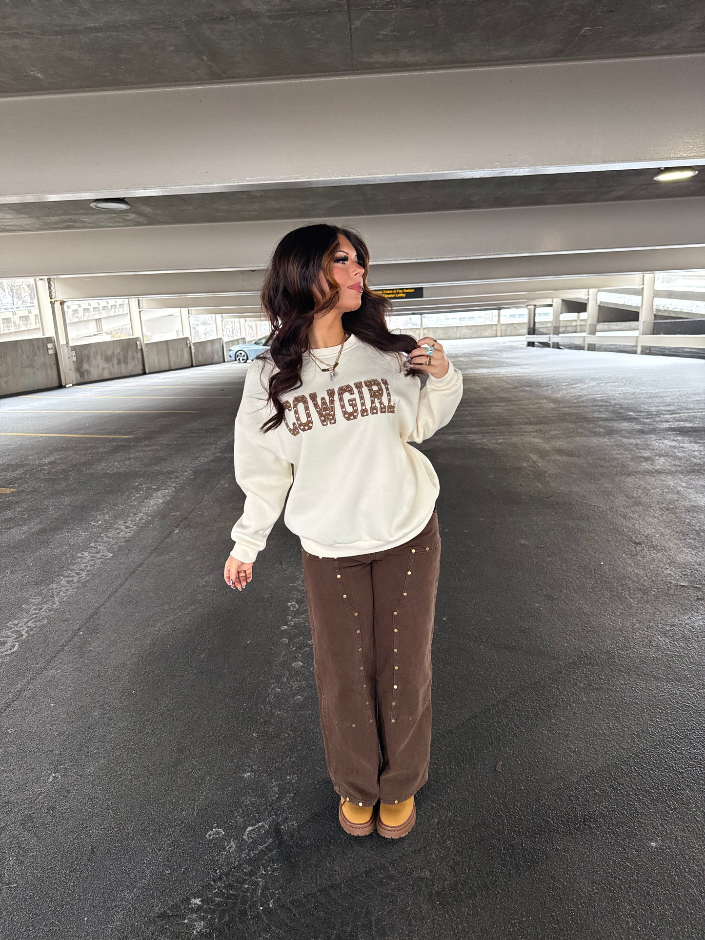 Cowgirl Rhinestone Crewneck