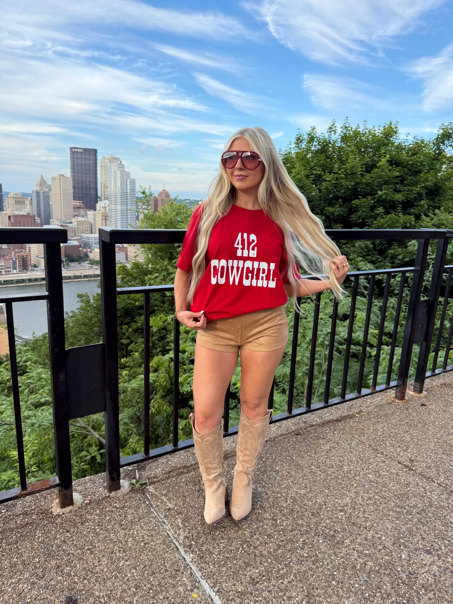 412 Cowgirl Tee RED