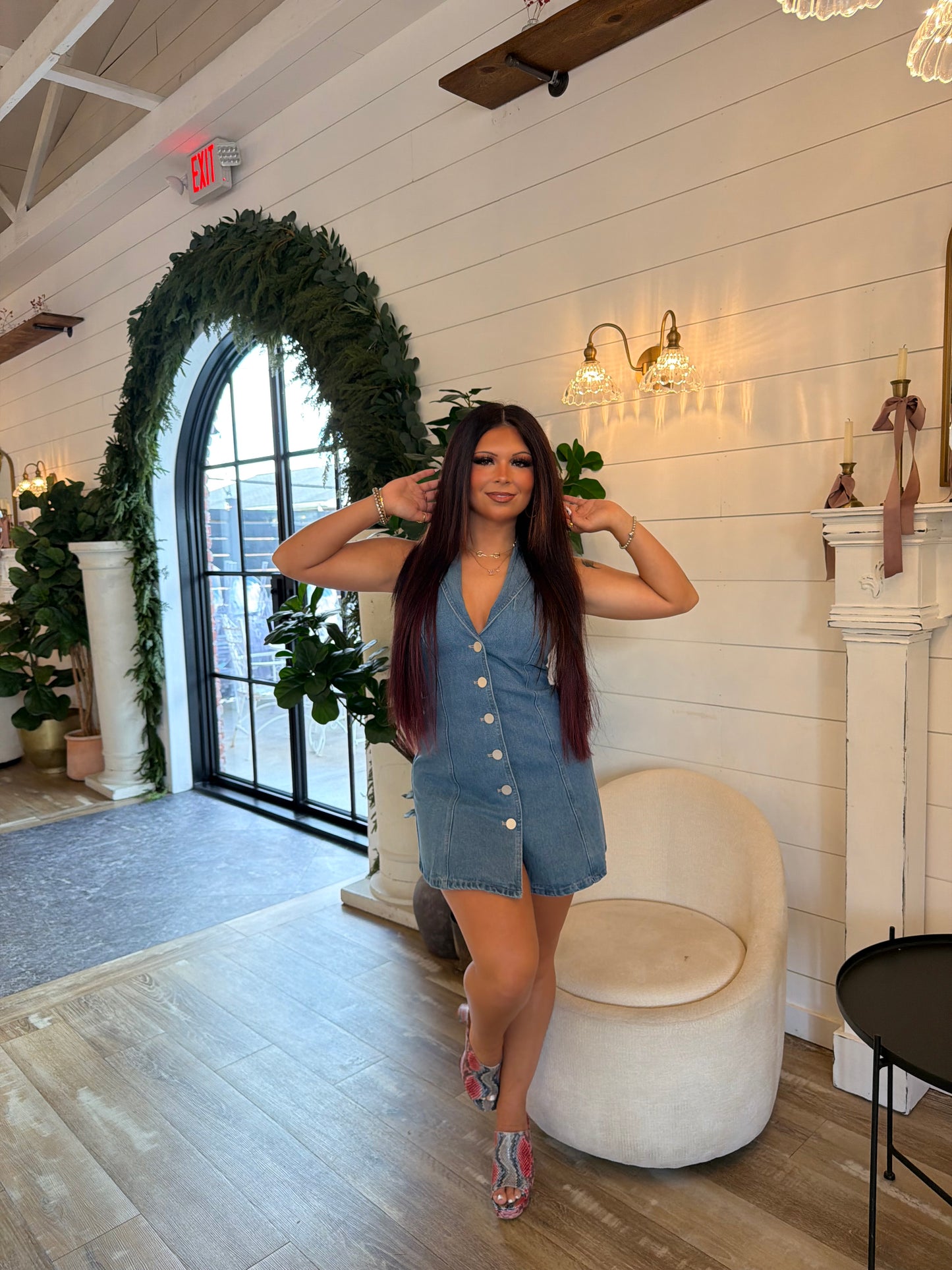 Harley Halter Denim Dress