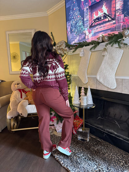 Keep it Cozy Burgundy Sweater