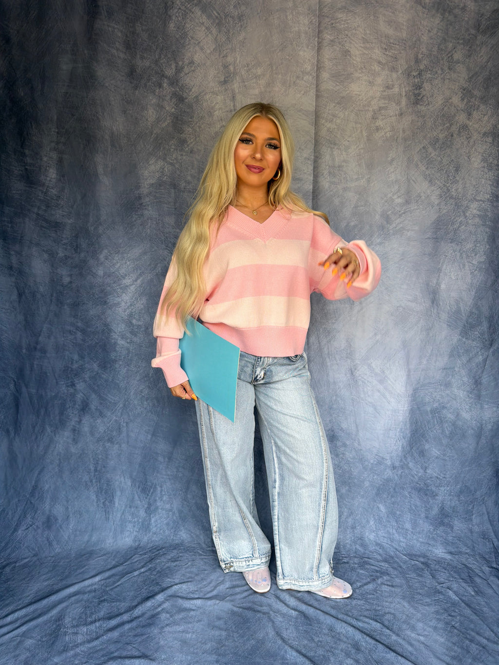 Lady Love Pink Stripe Sweater