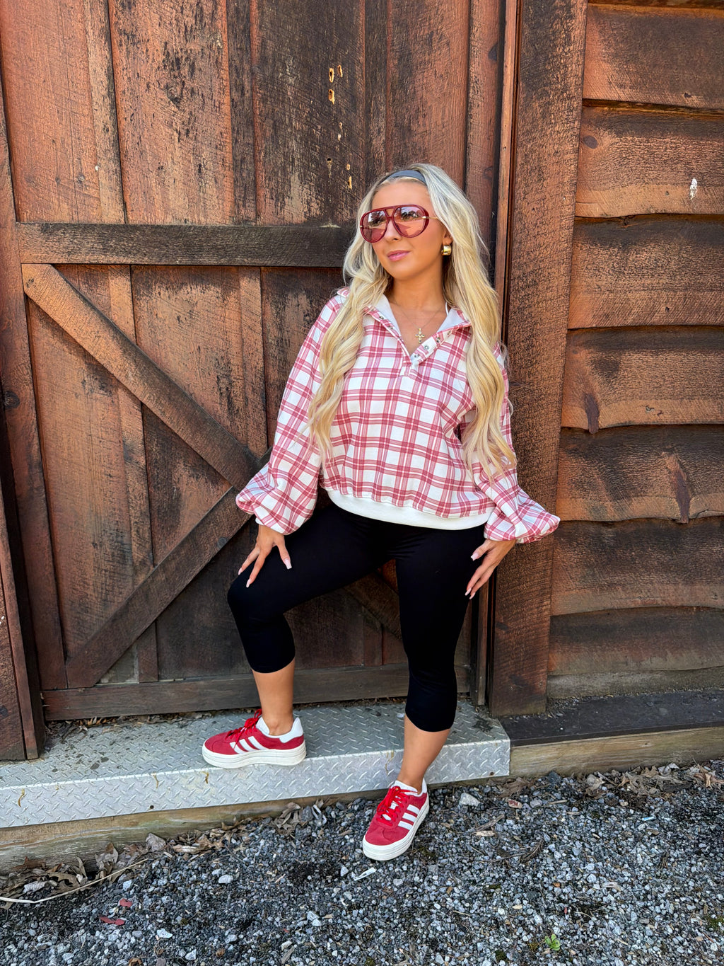 Dairy Plaid Red Pullover