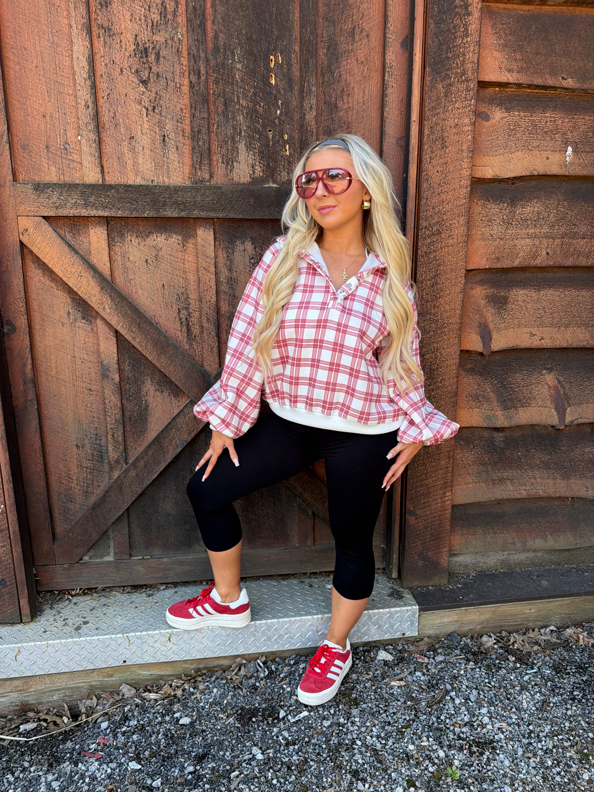 Dairy Plaid Red Pullover