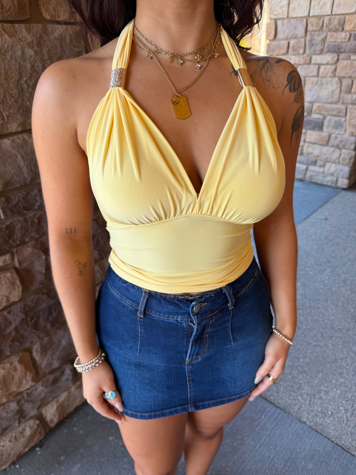 Have It Up Halter in Banana