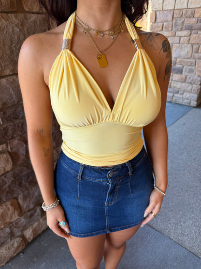 Have It Up Halter in Banana