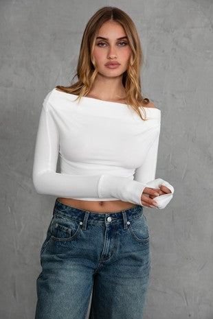 Snowy Shoulder Top