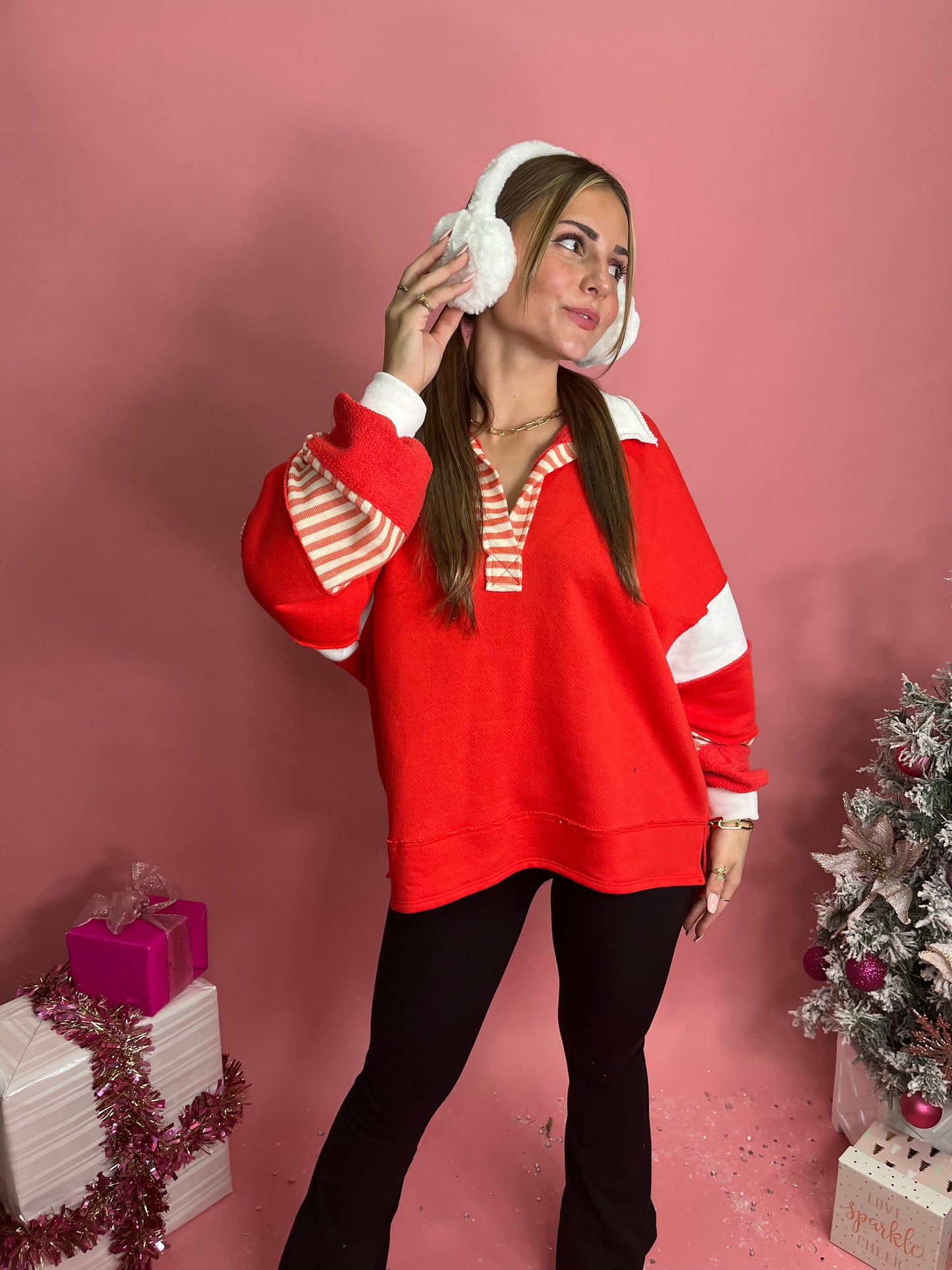 Cutest Combo Pullover in RED