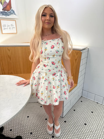 Feeling Different Floral Dress in Cream