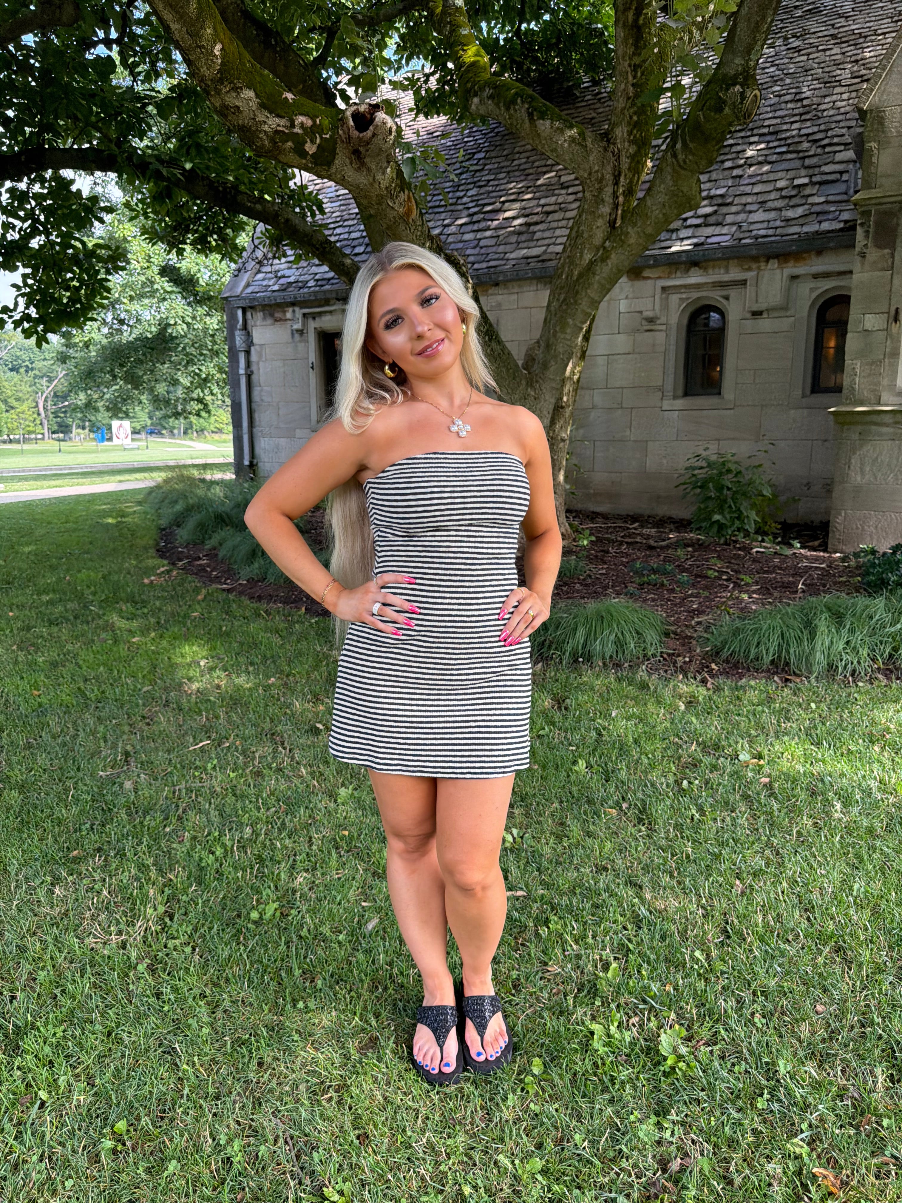Time For Brunch Striped Dress