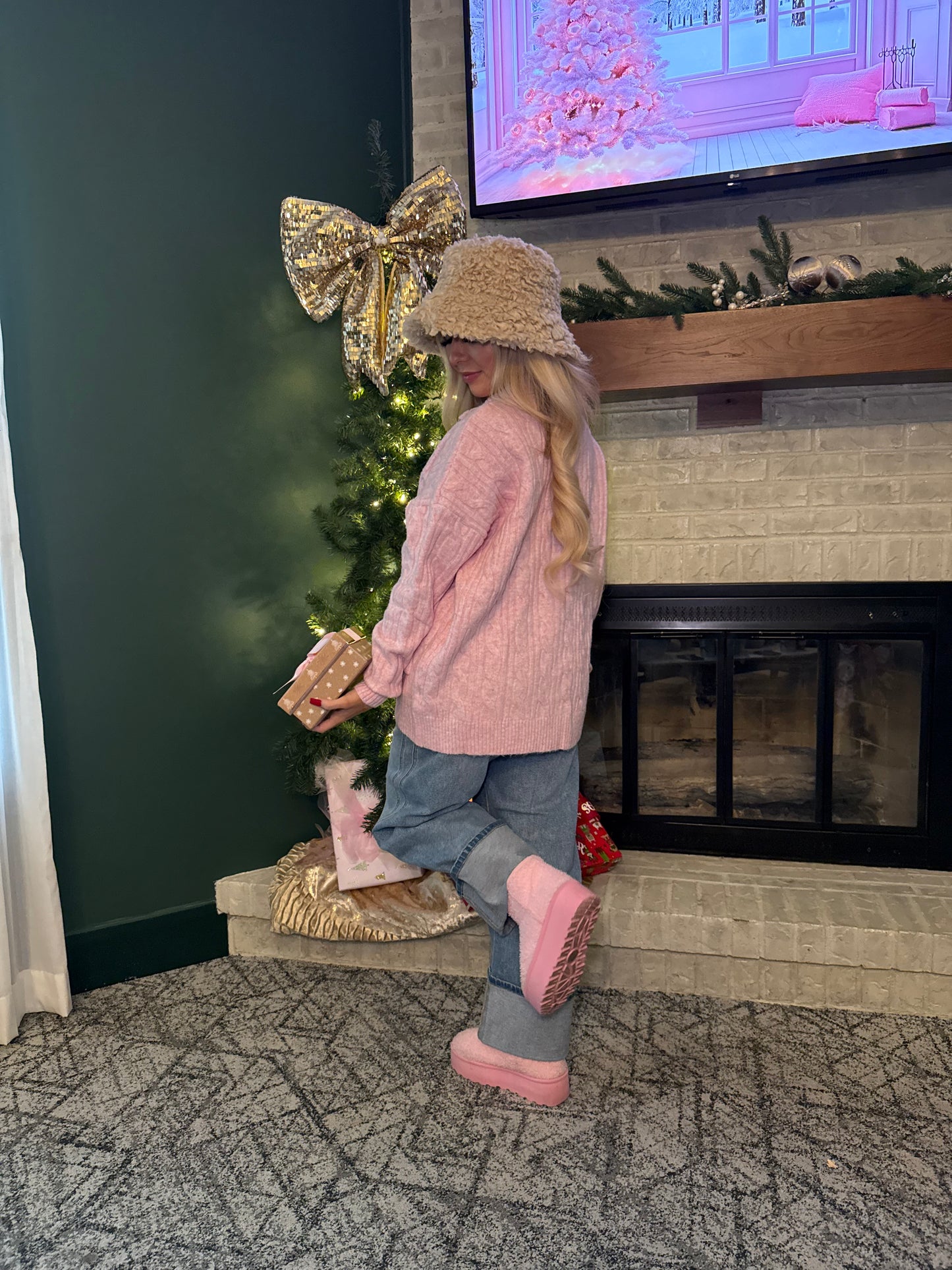 Sugar Girl Sweater Zip in PINK