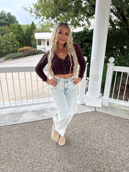 Dark Chocolate Fuzzy Cardi