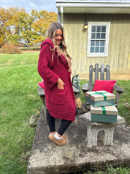 Luxe Blanket Cardi in Sangria