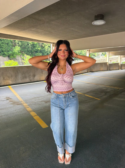 Raspberry Brownie Polka Tank