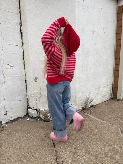 The COZIEST Zip-Up in Red