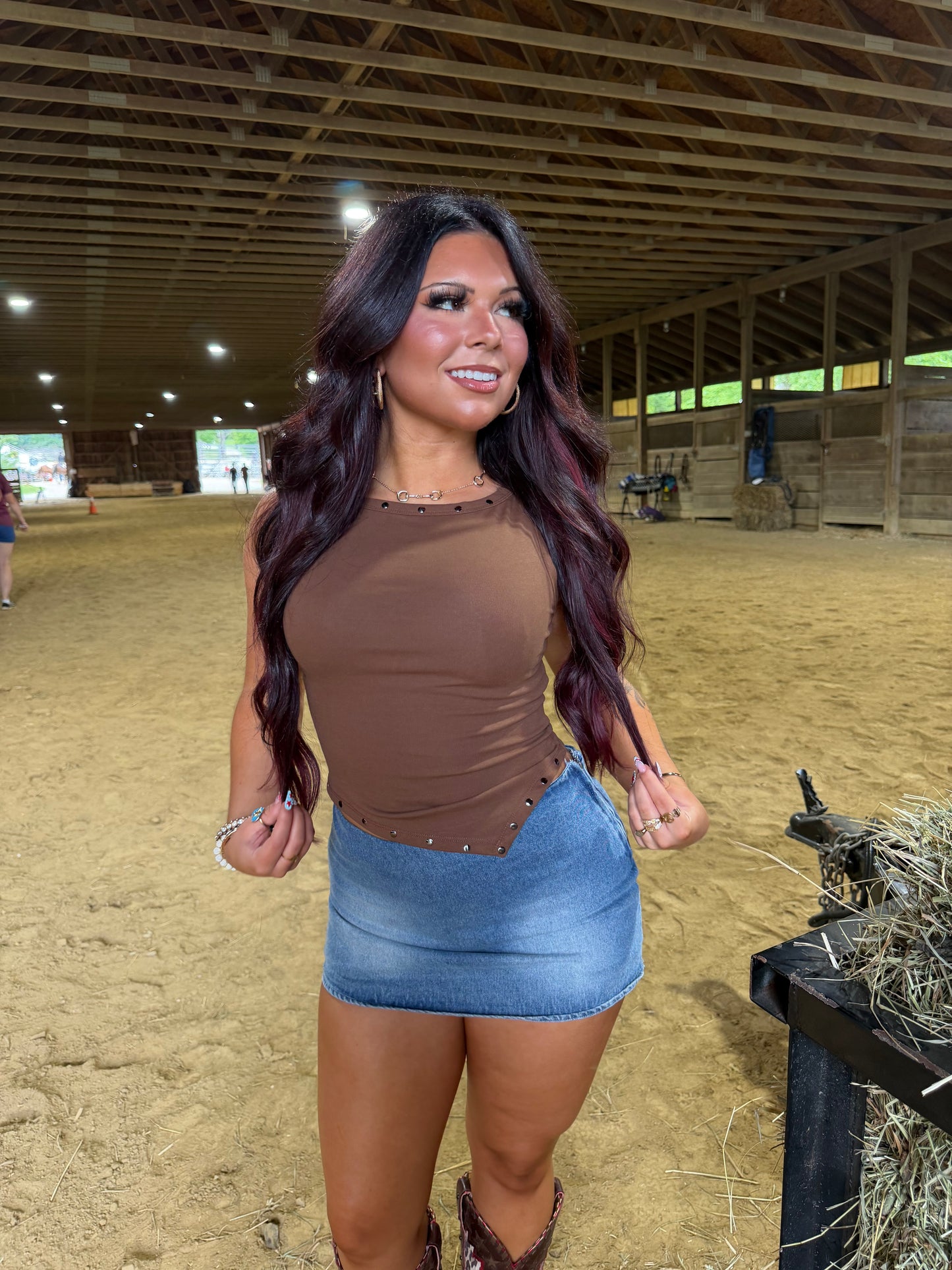 Chocolate Stud Top