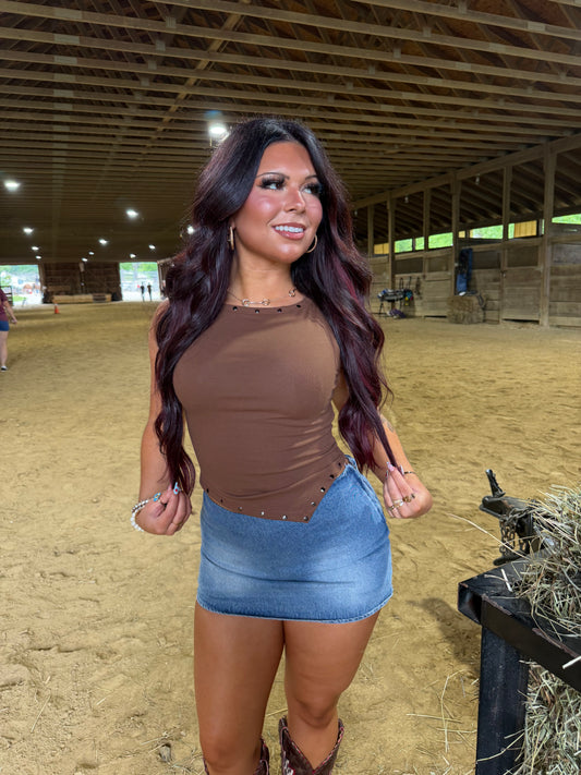 Chocolate Stud Top