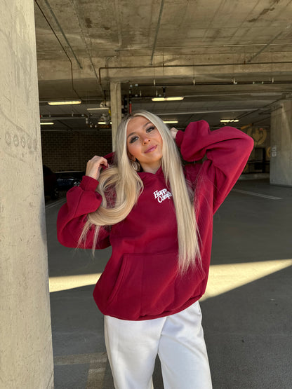Happy Camp3r Puff Series Hoodie in Deep Cherry