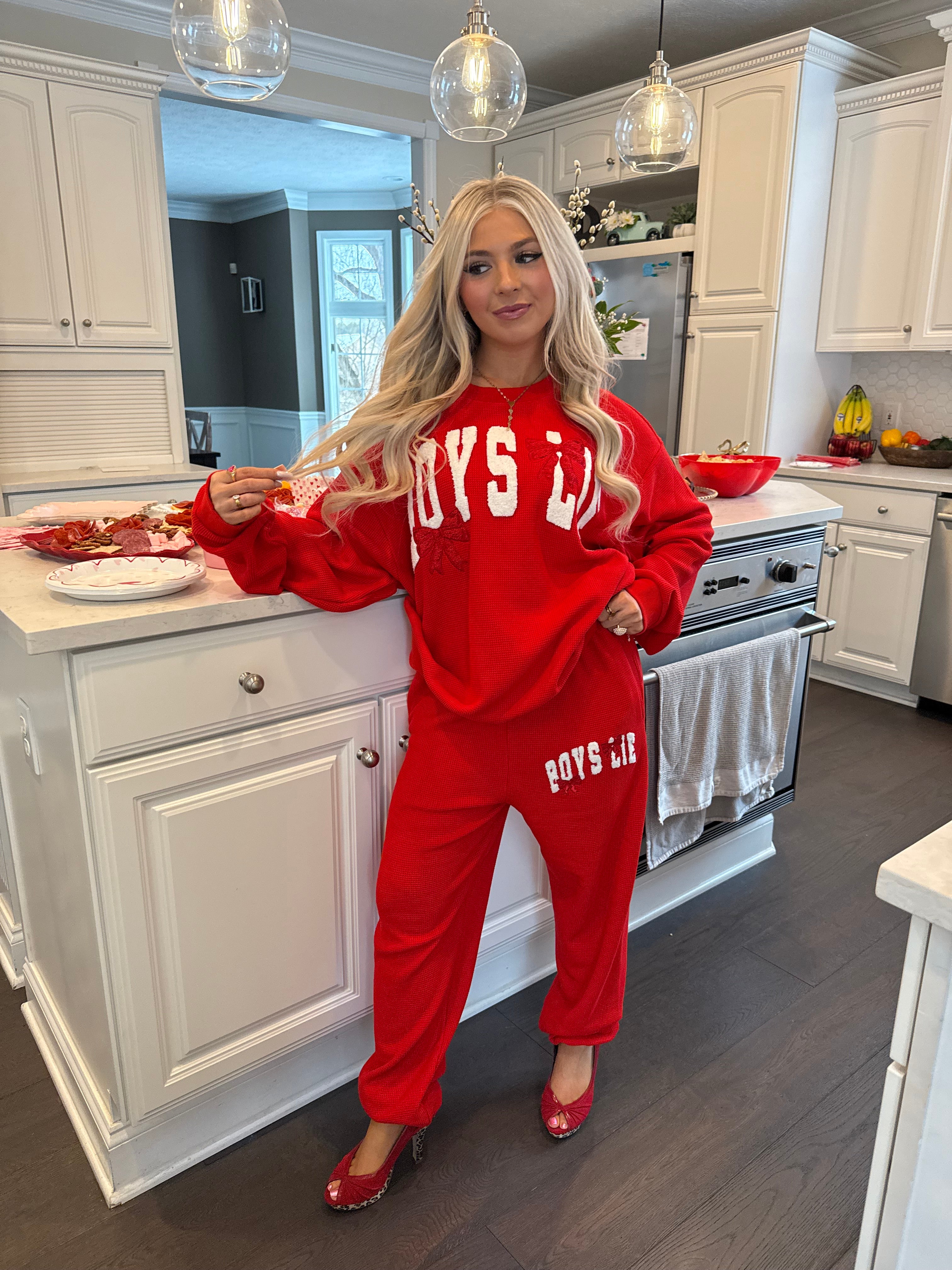 Boys Lie Red Bow Sweatpant