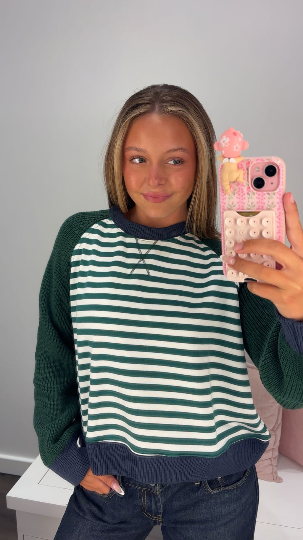 For The Plot Stripe Sweater in Green