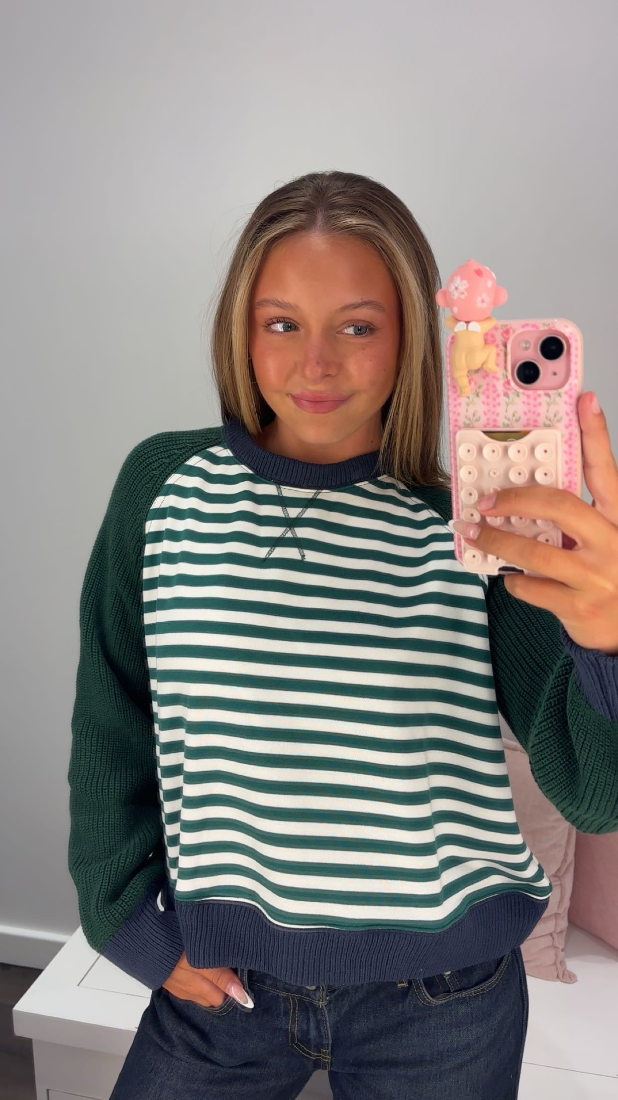 For The Plot Stripe Sweater in Green