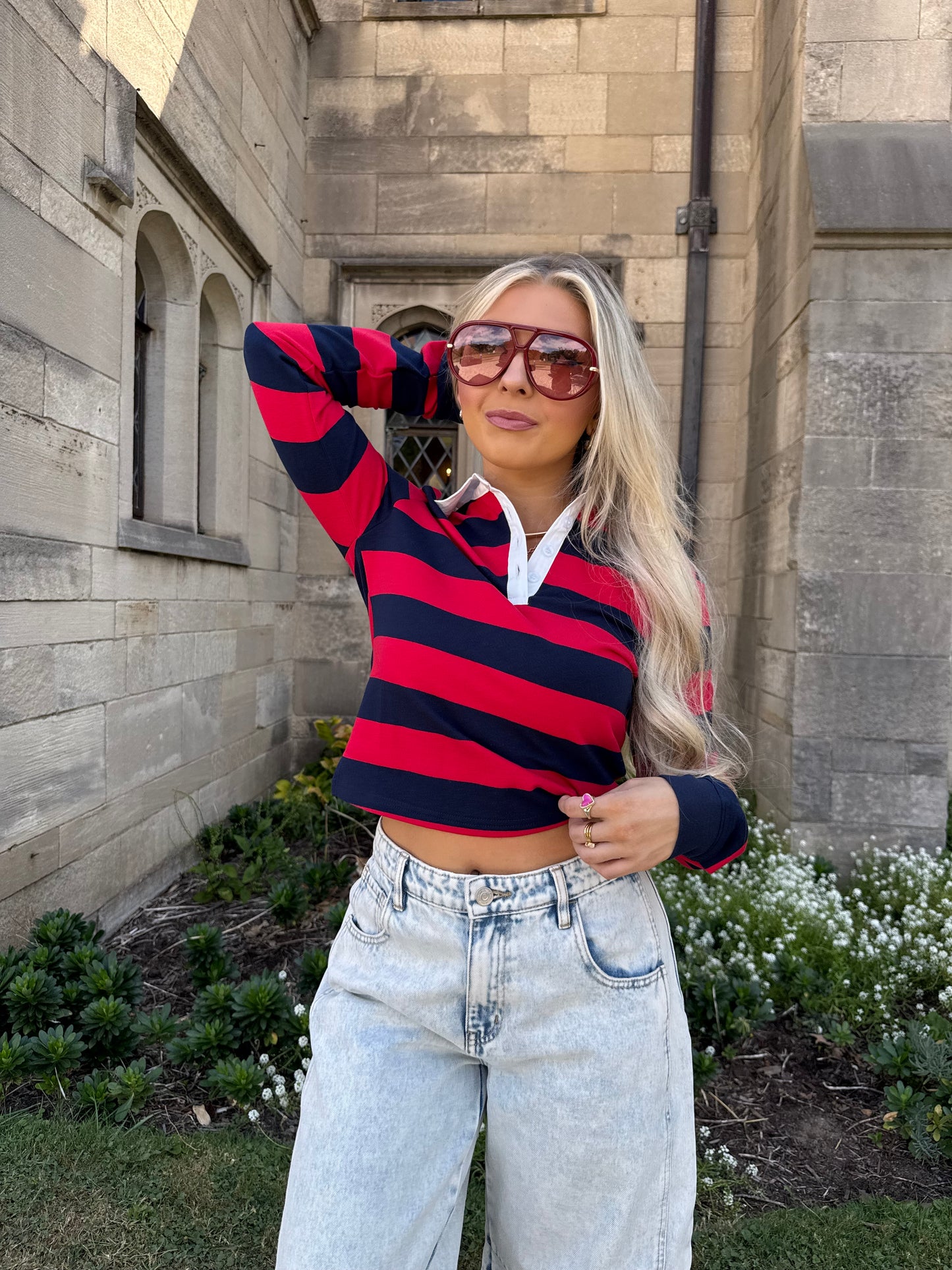Tommy Rugby Tee in Red