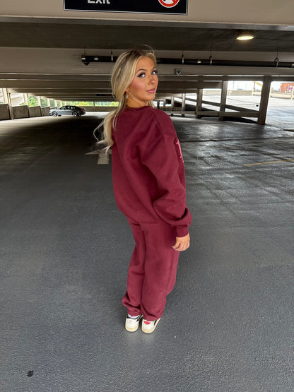 Happy Camp3r Burgundy Crewneck