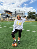 412 Grey & Yellow Stripe Crewneck