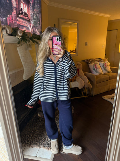 Casual Corner Navy Zip Up