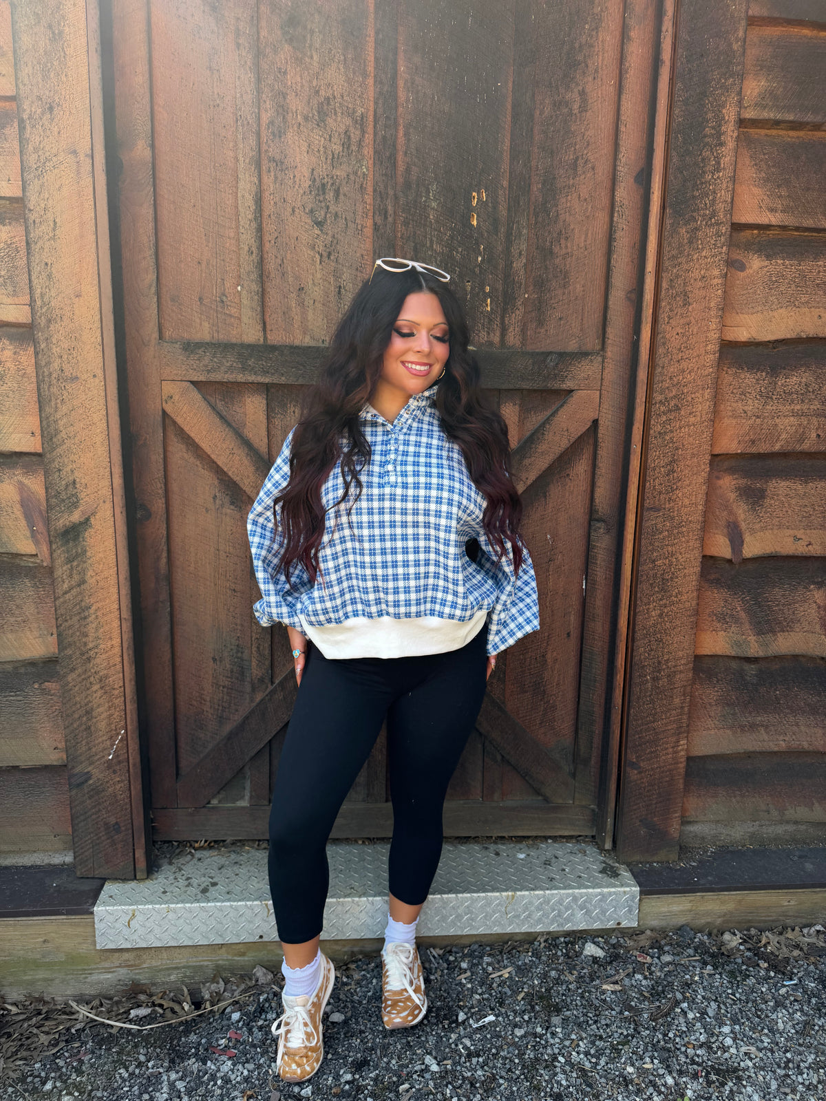 Dairy Plaid Navy Pullover