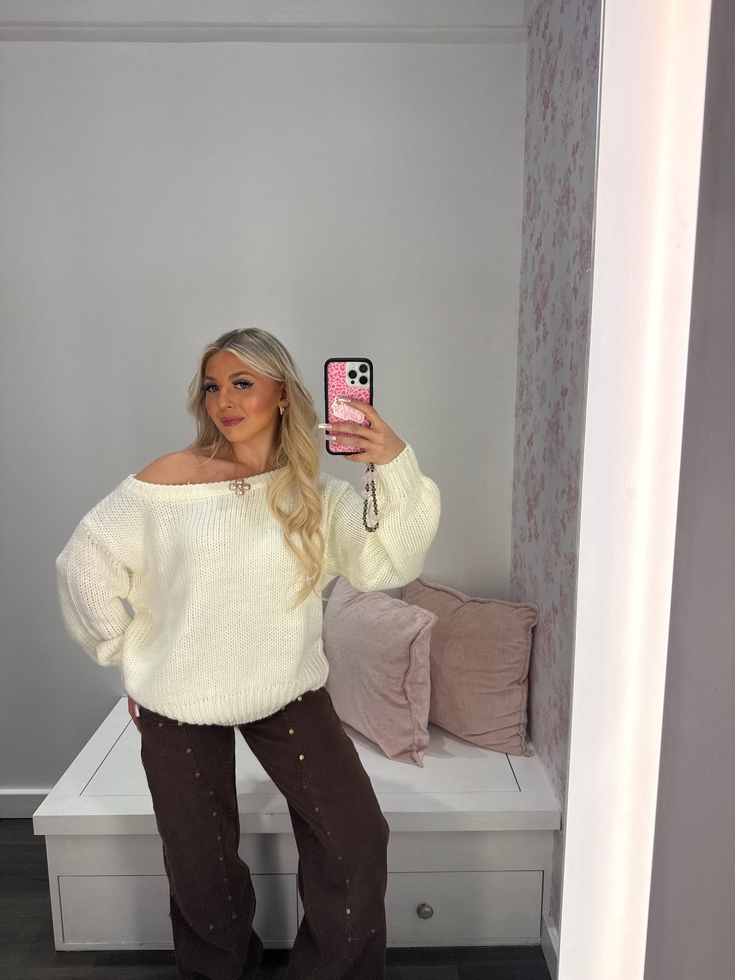 Brandi One Shoulder Sweater in Ivory