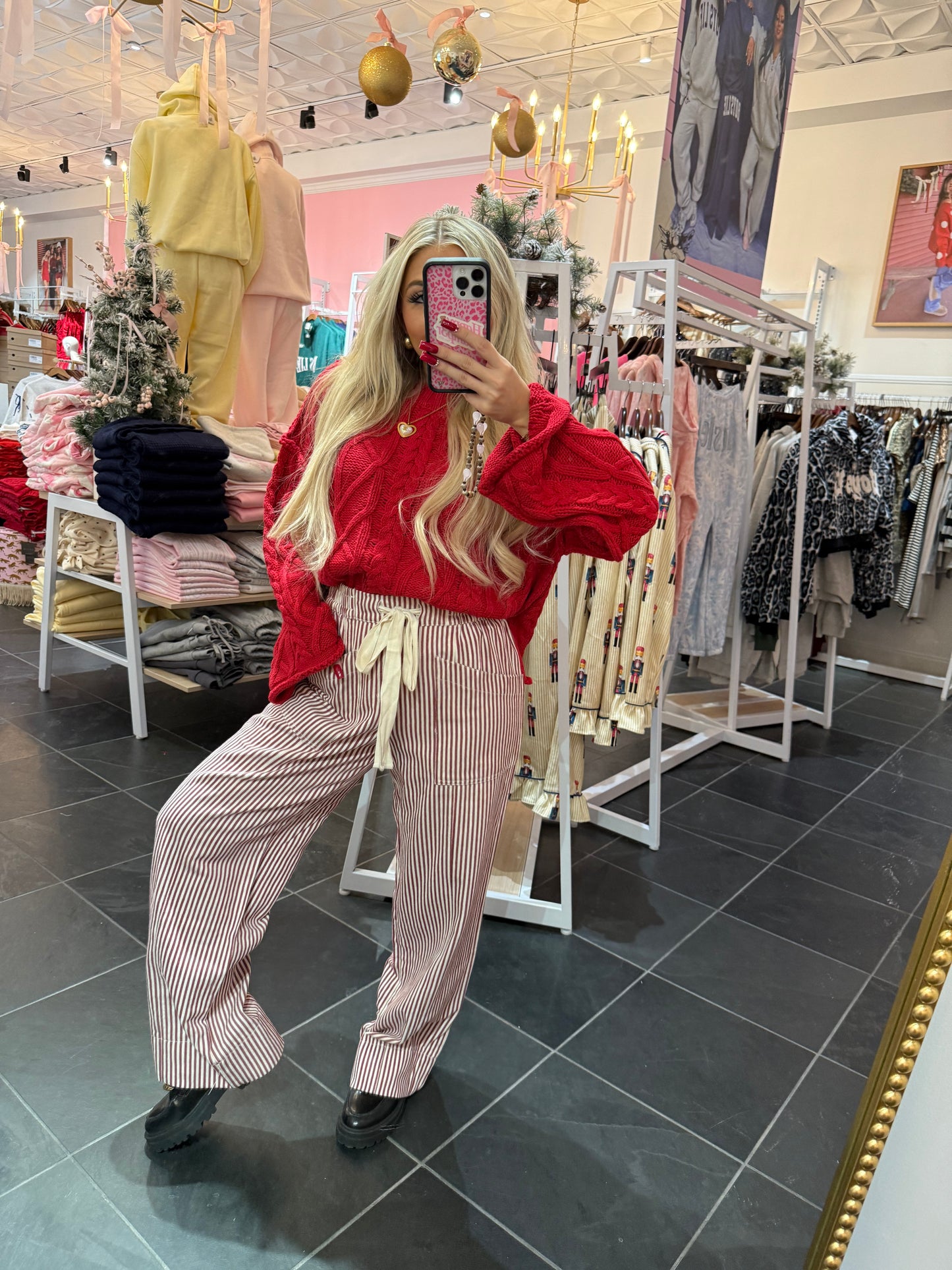 Rusty Red Striped Pant