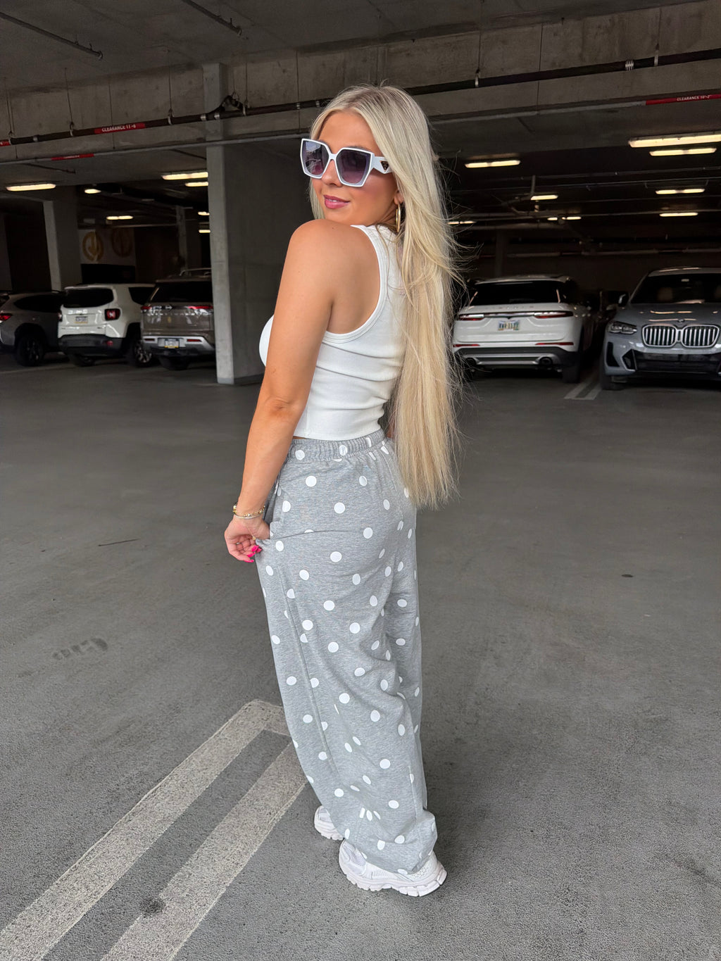Paris Print Barrel Sweats in Grey