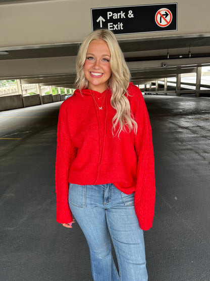 Hopeless Romantic Hoodie in Red