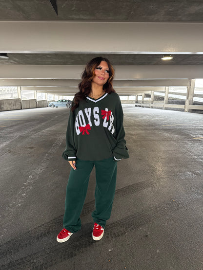 Boys Lie Green Bow V-Neck