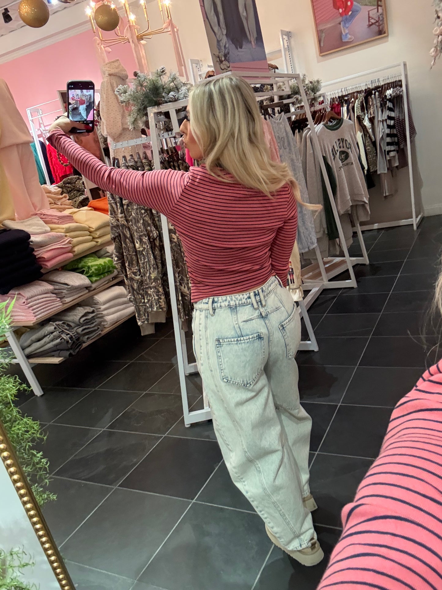 Study Break Striped L/S in Pink